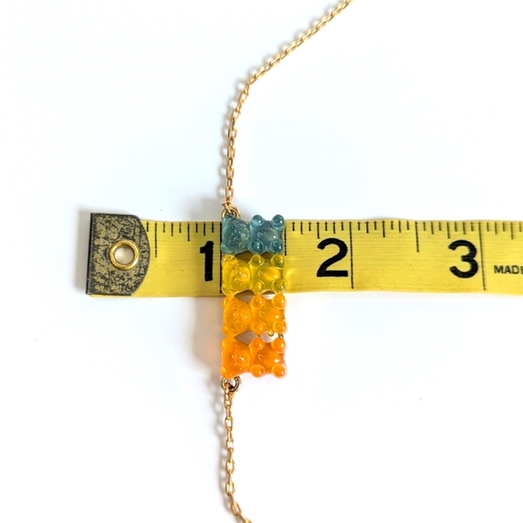 Betsey Johnson Gummy Bear Multi-Colored Pendant Necklace & Stud Earrings Set - Picture 11 of 12